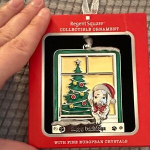 Festive Dog and Tree Ornament